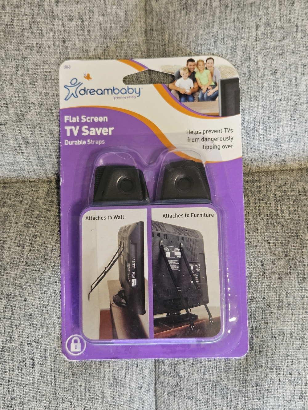 Dreambaby Flat Screen TV Safety Straps - Black